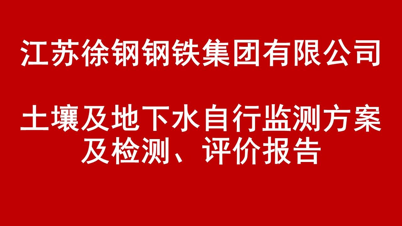 江蘇徐鋼鋼鐵集團(tuán)有限公司土壤及地下水自行監(jiān)測(cè)方案及檢測(cè)、評(píng)價(jià)報(bào)告